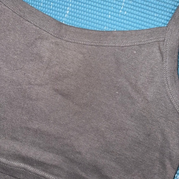 Grey Floral MTV Cropped Tank Top - Picture 5 of 5